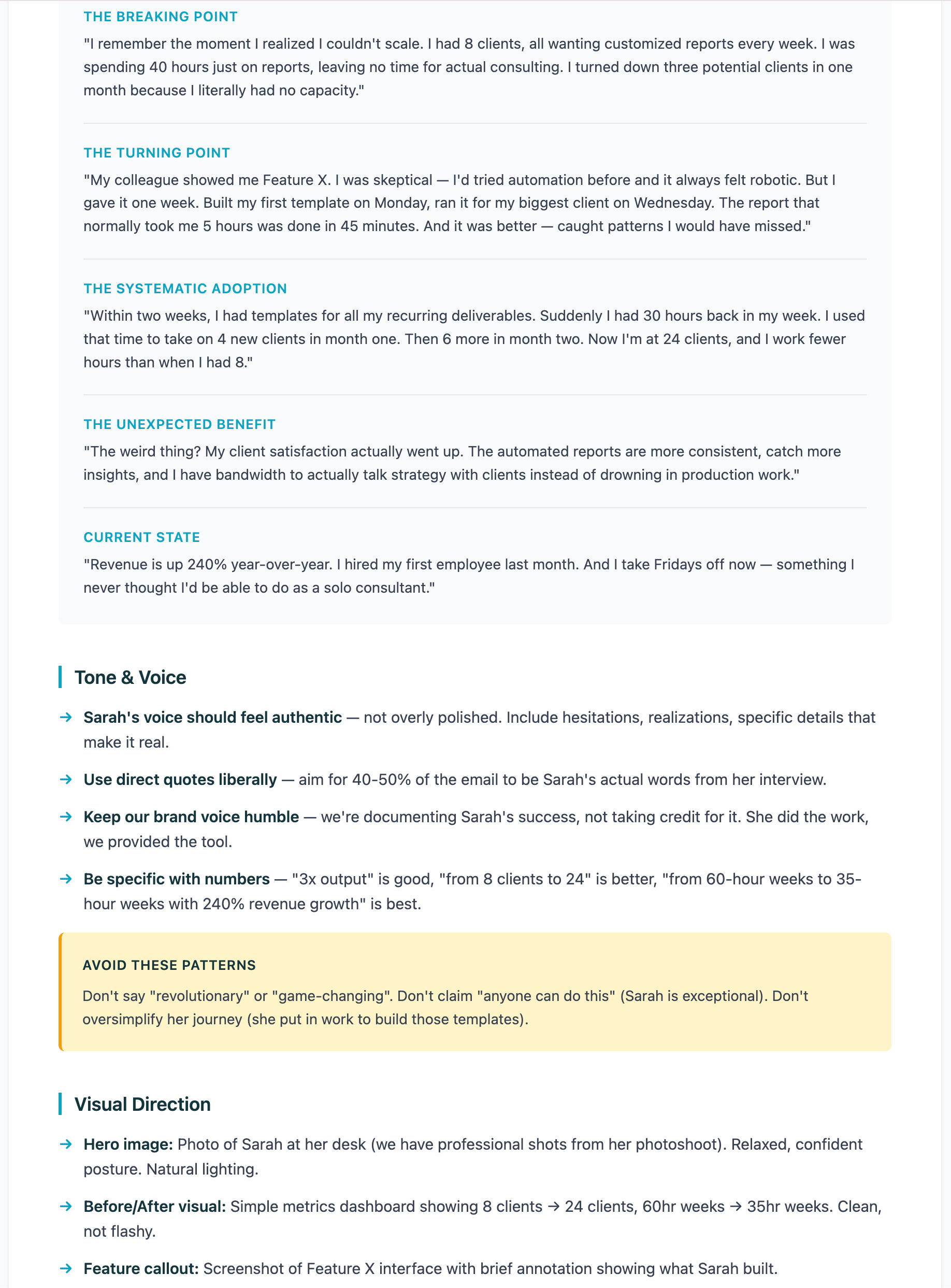 Creative Brief Template - Tone, voice and messaging guidelines